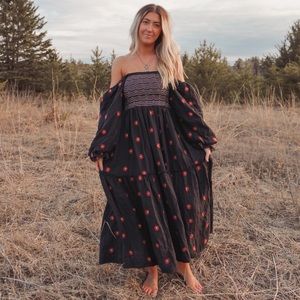 Free People | Dresses | Dahlia Embroidered Maxi Dress | Poshmark